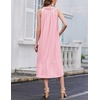 image:imageEkouaer 2 Pack Nightgowns for Women Sleeveless Long Night Gowns Victorian Nightdress with Pockets Soft Ladies GownFloral PurplePink