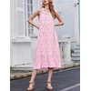 image:imageEkouaer 2 Pack Nightgowns for Women Sleeveless Long Night Gowns Victorian Nightdress with Pockets Soft Ladies GownWhiteFloral Pink