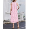 image:imageEkouaer 2 Pack Nightgowns for Women Sleeveless Long Night Gowns Victorian Nightdress with Pockets Soft Ladies GownWhiteFloral Pink