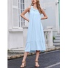 image:imageEkouaer 2 Pack Nightgowns for Women Sleeveless Long Night Gowns Victorian Nightdress with Pockets Soft Ladies GownWhiteLight Blue