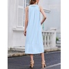 image:imageEkouaer 2 Pack Nightgowns for Women Sleeveless Long Night Gowns Victorian Nightdress with Pockets Soft Ladies GownWhiteLight Blue