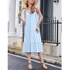 image:imageEkouaer 2 Pack Nightgowns for Women Sleeveless Long Night Gowns Victorian Nightdress with Pockets Soft Ladies GownWhiteLight Blue