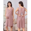 image:imageEkouaer Labor and Delivery Gown and Robe Set for Hospital Nursing Nightgown  Open Back Maternity Nursing Dress Breastfeeding Postpartum Clothes Button Closures Csection Labor GownsMauve
