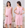 image:imageEkouaer Labor and Delivery Gown and Robe Set for Hospital Nursing Nightgown  Open Back Maternity Nursing Dress Breastfeeding Postpartum Clothes Button Closures Csection Labor GownsPink