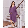 image:imageEkouaer Labor and Delivery Gown and Robe Set for Hospital Nursing Nightgown  Open Back Maternity Nursing Dress Breastfeeding Postpartum Clothes Button Closures Csection Labor GownsPurple Red