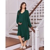 image:imageEkouaer Labor and Delivery Gown and Robe Set for Hospital Nursing Nightgown  Open Back Maternity Nursing Dress Breastfeeding Postpartum Clothes Button Closures Csection Labor GownsGreen