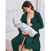 image:imageEkouaer Labor and Delivery Gown and Robe Set for Hospital Nursing Nightgown  Open Back Maternity Nursing Dress Breastfeeding Postpartum Clothes Button Closures Csection Labor GownsGreen