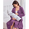 image:imageEkouaer Labor and Delivery Gown and Robe Set for Hospital Nursing Nightgown  Open Back Maternity Nursing Dress Breastfeeding Postpartum Clothes Button Closures Csection Labor GownsPurple Red