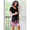 image:imageEkouaer Nightgowns for Women Short Sleeve Sleep Shirts Pleated Night Dress V Neck Night Shirts Soft House DressCherry Blossoms