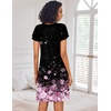 image:imageEkouaer Nightgowns for Women Short Sleeve Sleep Shirts Pleated Night Dress V Neck Night Shirts Soft House DressCherry Blossoms