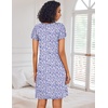image:imageEkouaer Nightgowns for Women Short Sleeve Sleep Shirts Pleated Night Dress V Neck Night Shirts Soft House DressPurple Speckle