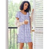 image:imageEkouaer Nightgowns for Women Short Sleeve Sleep Shirts Pleated Night Dress V Neck Night Shirts Soft House DressPurple Speckle