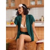 image:imageEkouaer Pajamas for Women Set Button Up Bridal Pjs Ruffle Sleeve  Bridesmaid Pajamas Notch Collar Soft Sleepwear Bachelorette Outfits Lounge SetGreen