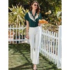 image:imageEkouaer Pajamas for Women Set Button Up Bridal Pjs Ruffle Sleeve  Bridesmaid Pajamas Notch Collar Soft Sleepwear Bachelorette Outfits Lounge SetGreen