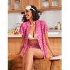 image:imageEkouaer Pajamas for Women Set Button Up Bridal Pjs Ruffle Sleeve  Bridesmaid Pajamas Notch Collar Soft Sleepwear Bachelorette Outfits Lounge SetHot Pink Cheetah