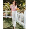 image:imageEkouaer Pajamas for Women Set Button Up Bridal Pjs Ruffle Sleeve  Bridesmaid Pajamas Notch Collar Soft Sleepwear Bachelorette Outfits Lounge SetLight Pink