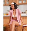 image:imageEkouaer Pajamas for Women Set Button Up Bridal Pjs Ruffle Sleeve  Bridesmaid Pajamas Notch Collar Soft Sleepwear Bachelorette Outfits Lounge SetLight Pink