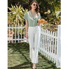 image:imageEkouaer Pajamas for Women Set Button Up Bridal Pjs Ruffle Sleeve  Bridesmaid Pajamas Notch Collar Soft Sleepwear Bachelorette Outfits Lounge SetLight Green
