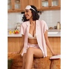 image:imageEkouaer Pajamas for Women Set Button Up Bridal Pjs Ruffle Sleeve  Bridesmaid Pajamas Notch Collar Soft Sleepwear Bachelorette Outfits Lounge SetPastel Pink
