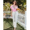 image:imageEkouaer Pajamas for Women Set Button Up Bridal Pjs Ruffle Sleeve  Bridesmaid Pajamas Notch Collar Soft Sleepwear Bachelorette Outfits Lounge SetPink Bow Tie