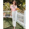 image:imageEkouaer Pajamas for Women Set Button Up Bridal Pjs Ruffle Sleeve  Bridesmaid Pajamas Notch Collar Soft Sleepwear Bachelorette Outfits Lounge SetPink Candy Cane