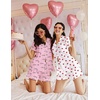 image:imageEkouaer Pajamas for Women Set Button Up Bridal Pjs Ruffle Sleeve  Bridesmaid Pajamas Notch Collar Soft Sleepwear Bachelorette Outfits Lounge SetPink Love Letter