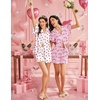 image:imageEkouaer Pajamas for Women Set Button Up Bridal Pjs Ruffle Sleeve  Bridesmaid Pajamas Notch Collar Soft Sleepwear Bachelorette Outfits Lounge SetPink Love Letter