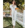 image:imageEkouaer Pajamas for Women Set Button Up Bridal Pjs Ruffle Sleeve  Bridesmaid Pajamas Notch Collar Soft Sleepwear Bachelorette Outfits Lounge SetWhite Sea Shell