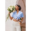 image:imageEkouaer Pajamas for Women Set Button Up Short Sleeve Pjs Lounge Set  Soft Womens LoungewearSide Slit Pj ShortsNotch CollarV Neck2 Piece Sleepwear for SleepLoungeWeddingBridalBlue
