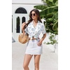 image:imageEkouaer Pajamas for Women Set Button Up Short Sleeve Pjs Lounge Set  Soft Womens LoungewearSide Slit Pj ShortsNotch CollarV Neck2 Piece Sleepwear for SleepLoungeWeddingBridalShell World