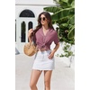 image:imageEkouaer Pajamas for Women Set Button Up Short Sleeve Pjs Lounge Set  Soft Womens LoungewearSide Slit Pj ShortsNotch CollarV Neck2 Piece Sleepwear for SleepLoungeWeddingBridalMauve