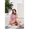 image:imageEkouaer Pajamas for Women Set Button Up Short Sleeve Pjs Lounge Set  Soft Womens LoungewearSide Slit Pj ShortsNotch CollarV Neck2 Piece Sleepwear for SleepLoungeWeddingBridalHeart Leopard Print