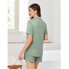 image:imageEkouaer Pajamas for Women Set Button Up Short Sleeve Pjs Lounge Set  Soft Womens LoungewearSide Slit Pj ShortsNotch CollarV Neck2 Piece Sleepwear for SleepLoungeWeddingBridalSage Green