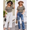 image:imageEkouaer Silk Pajama for Women Short Sleeve Satin Pj Set Two Piece Soft Sleepwear Loungewear SXXLLeopard