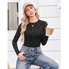 image:imageEkouaer Womens Mesh Long Sleeve Tops Fall Fashion Sexy Fit Crew Neck ShirtsA Black Floral