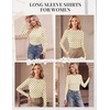 image:imageEkouaer Womens Mesh Long Sleeve Tops Fall Fashion Sexy Fit Crew Neck ShirtsBeige