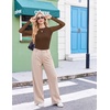 image:imageEkouaer Womens Mesh Long Sleeve Tops Fall Fashion Sexy Fit Crew Neck ShirtsBrown