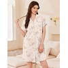 image:imageEkouaer Womens Nightgown Button Down Nightshirt Short Sleeve Sleep Shirt Dress Boyfriend Sleepdress Soft Pajama DressLittle Daisy