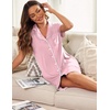 image:imageEkouaer Womens Nightgown Button Down Nightshirt Short Sleeve Sleep Shirt Dress Boyfriend Sleepdress Soft Pajama DressPink