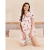 image:imageEkouaer Womens Nightgown Button Down Nightshirt Short Sleeve Sleep Shirt Dress Boyfriend Sleepdress Soft Pajama DressPink Bow