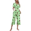 image:imageEkouaer Womens Pajamas Set Short Sleeve Top With Capri Pants Pjs Lounge amp Sleepwear Set SXXLAvocado GreenLeaf
