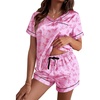 image:imageEkouaer Silk Pajama for Women Short Sleeve Satin Pj Set Two Piece Soft Sleepwear Loungewear SXXLBow