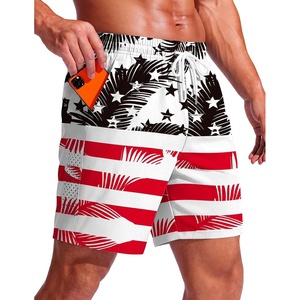image:imageEkouaer Mens Swim Trunks 7 Inch Quick Dry Breathable Board Shorts Beach Bathing Suit Lightweight Swimsuit SwimwearAmerican Flagleaf Black Red