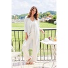 image:imageEkouaer Robes for Women Long Waffle Knit Bathrobe Shawl Collar House Coats  34 Sleeves Midcalf Length Lightweight Soft Casual Comfy Removable Belt SPA Kimono Nightgown with Pockets LoungewearWhiteSmall Waffle