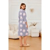image:imageEkouaer Robes for Women Long Waffle Knit Bathrobe Shawl Collar House Coats  34 Sleeves Midcalf Length Lightweight Soft Casual Comfy Removable Belt SPA Kimono Nightgown with Pockets LoungewearLight Purple FloralSmall Waffle