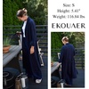 image:imageEkouaer Robes for Women Long Waffle Knit Bathrobe Shawl Collar House Coats  34 Sleeves Midcalf Length Lightweight Soft Casual Comfy Removable Belt SPA Kimono Nightgown with Pockets LoungewearNavy BlueBig Waffle