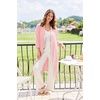image:imageEkouaer Robes for Women Long Waffle Knit Bathrobe Shawl Collar House Coats  34 Sleeves Midcalf Length Lightweight Soft Casual Comfy Removable Belt SPA Kimono Nightgown with Pockets LoungewearLight PinkSmall Waffle