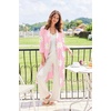image:imageEkouaer Robes for Women Long Waffle Knit Bathrobe Shawl Collar House Coats  34 Sleeves Midcalf Length Lightweight Soft Casual Comfy Removable Belt SPA Kimono Nightgown with Pockets LoungewearLight Pink FloralSmall Waffle