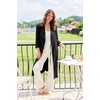 image:imageEkouaer Robes for Women Long Waffle Knit Bathrobe Shawl Collar House Coats  34 Sleeves Midcalf Length Lightweight Soft Casual Comfy Removable Belt SPA Kimono Nightgown with Pockets LoungewearBlackSmall Waffle
