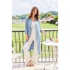 image:imageEkouaer Robes for Women Long Waffle Knit Bathrobe Shawl Collar House Coats  34 Sleeves Midcalf Length Lightweight Soft Casual Comfy Removable Belt SPA Kimono Nightgown with Pockets LoungewearSky BlueSmall Waffle